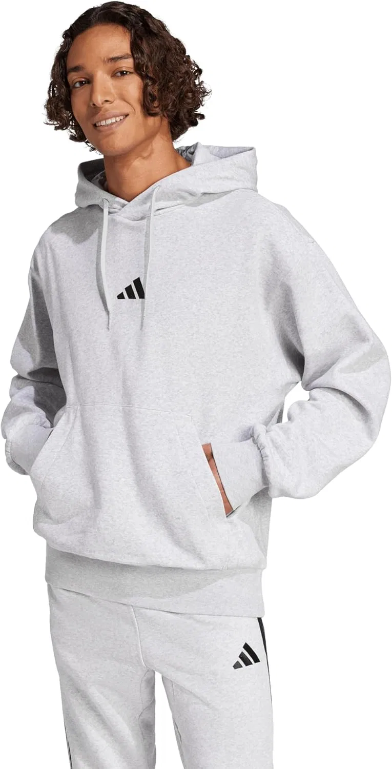 Толстовка Feelcozy Fleece, adidas, Light Grey Heather/Black — фото 2