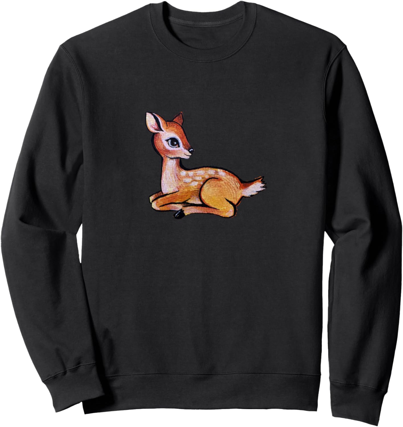 

Иллюстрация олененка, детеныш оленя, толстовка с изображением оленя Vintage Fawns Arts Snugg, черный