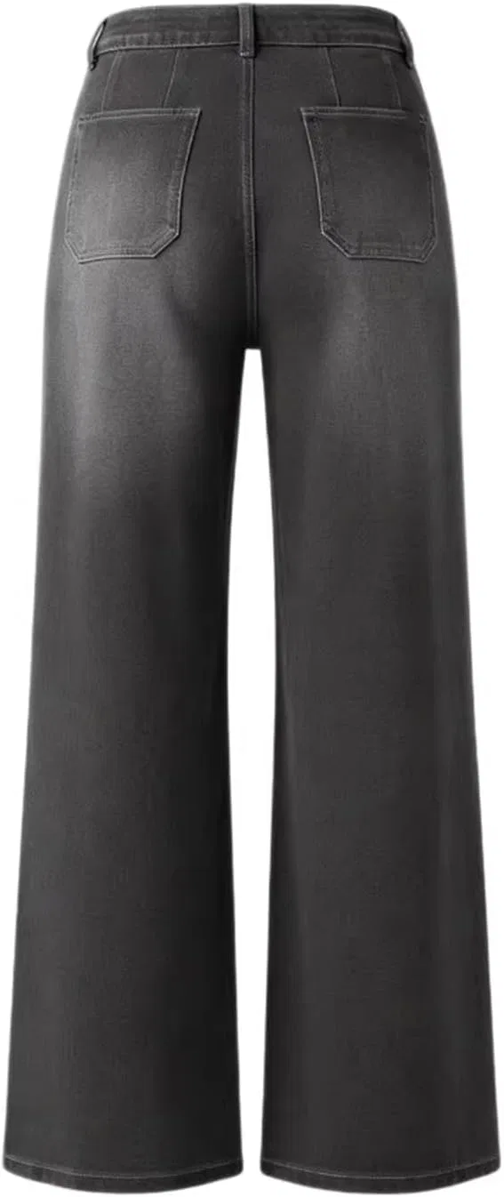 Джинсы прямые широкие Women's High Waist Denim Pants, серый — фото 3