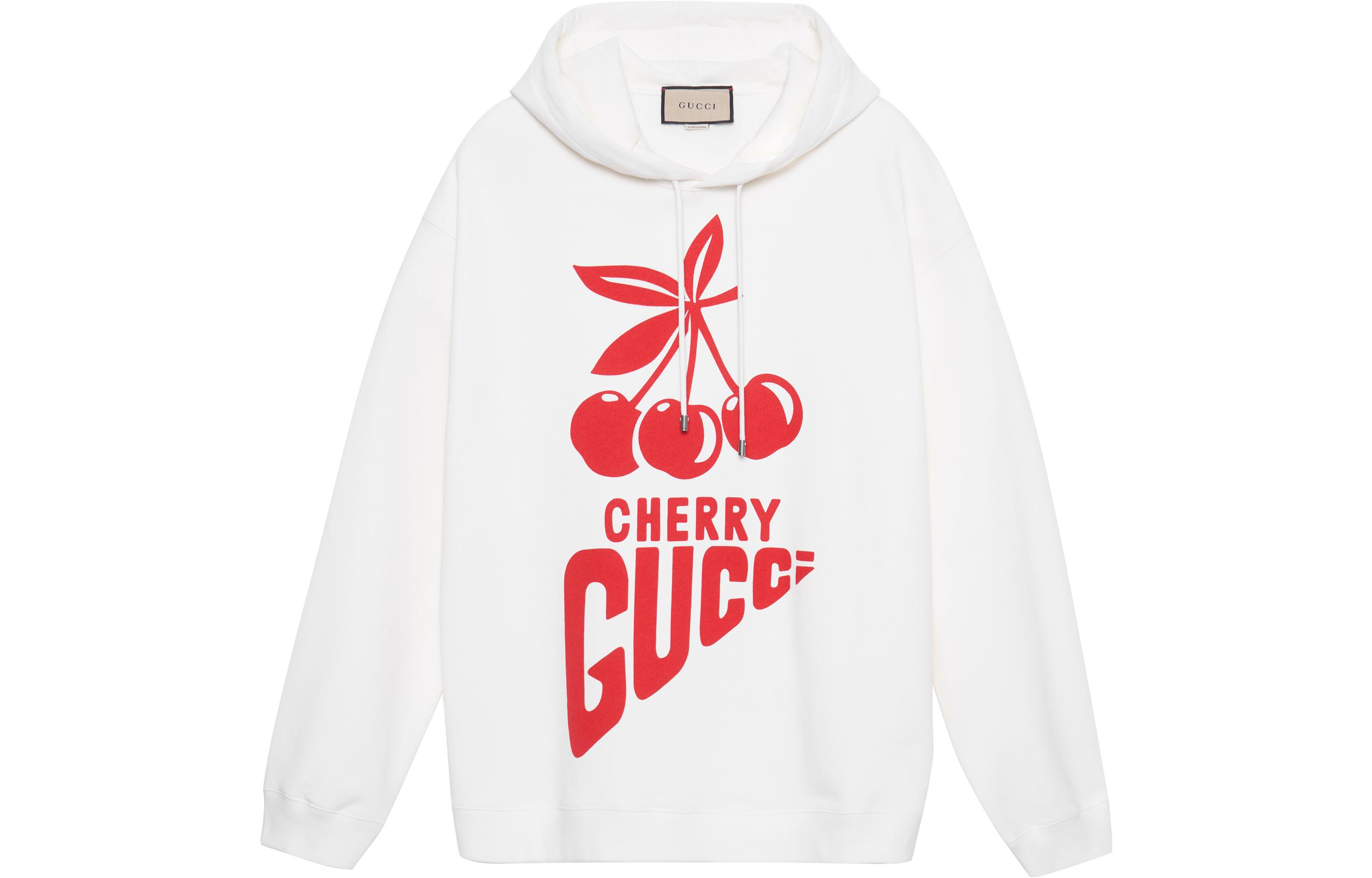 

Хлопковая толстовка с капюшоном и логотипом GUCCI, бежевый
