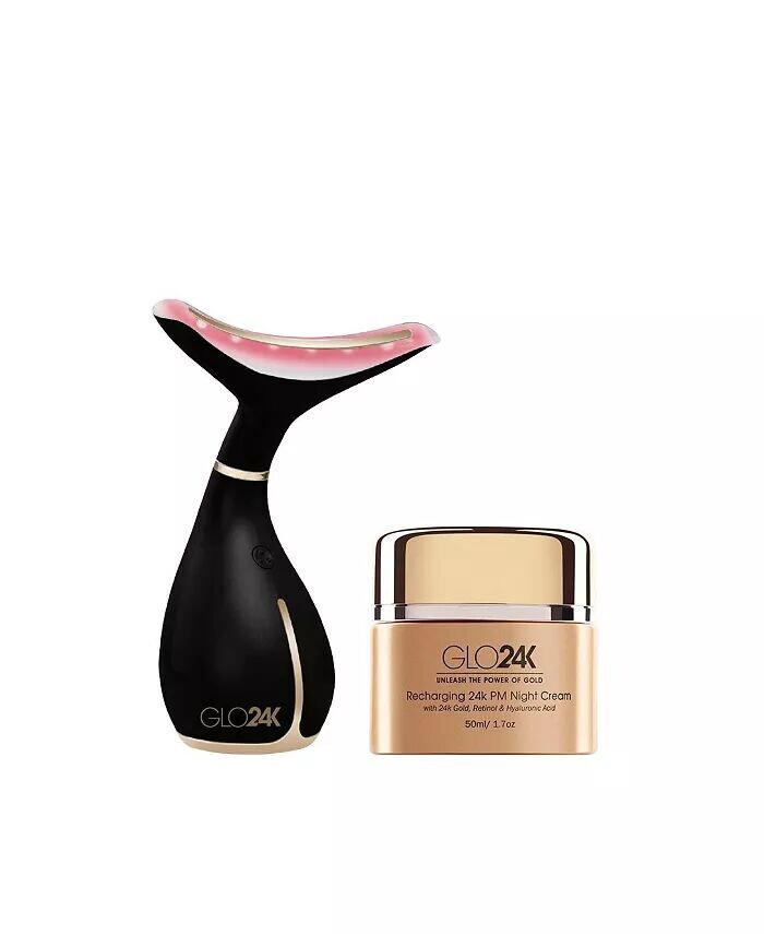 

Светодиодный косметический массажер для шеи и лица + ночной крем 24К Glo24K