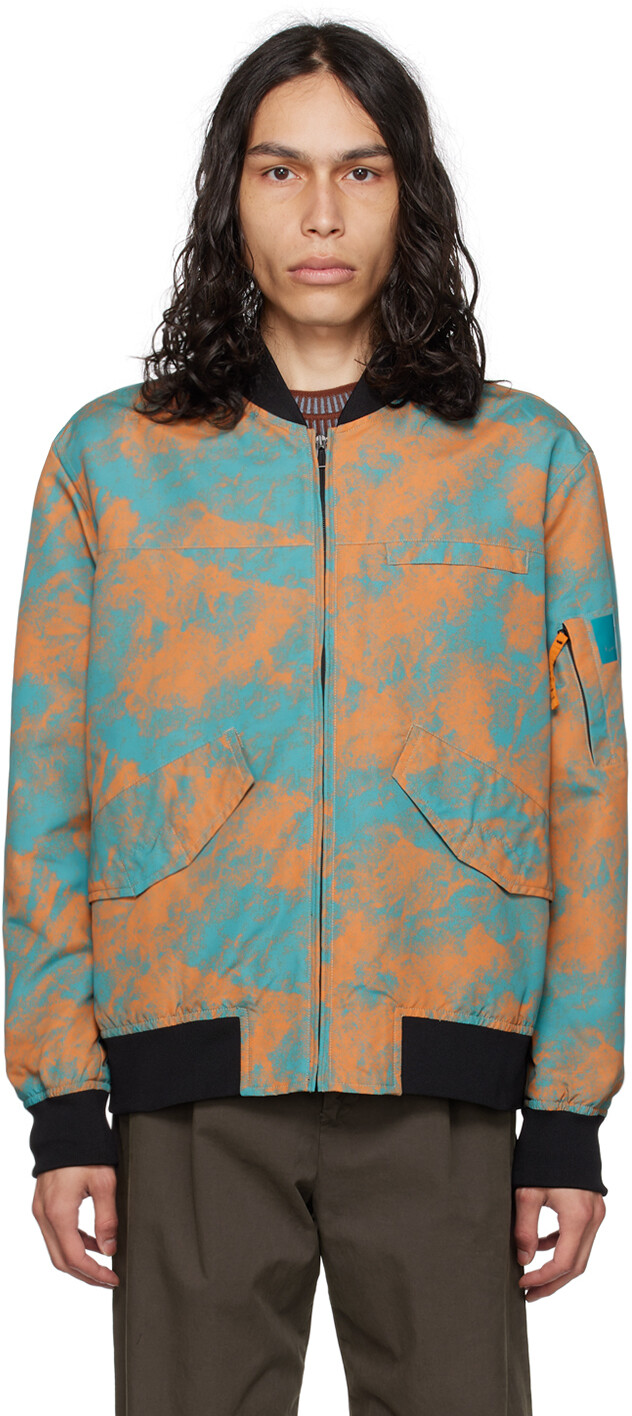 

Куртка-бомбер с синим и оранжевым рисунком PS by Paul Smith