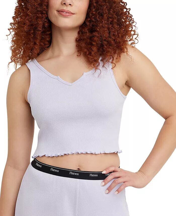 

Женская укороченная майка в рубчик Cosywear Cozywear OG117 Hanes, серый