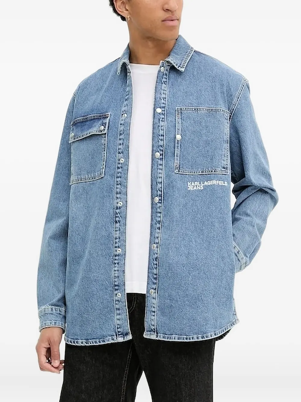 

Джинсовая рубашка с карманами Karl Lagerfeld Jeans, синий