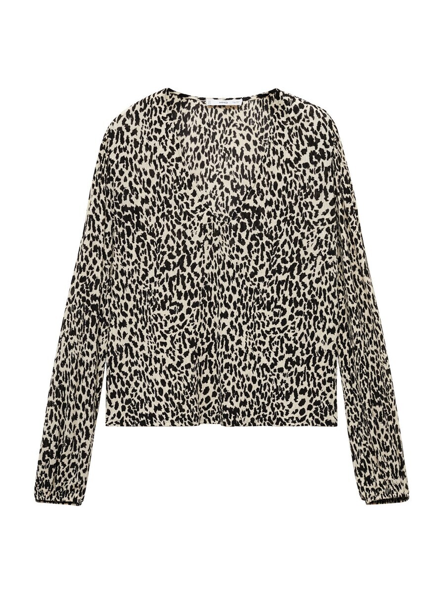 

Блузка MANGO Blouse LIN, бежевый