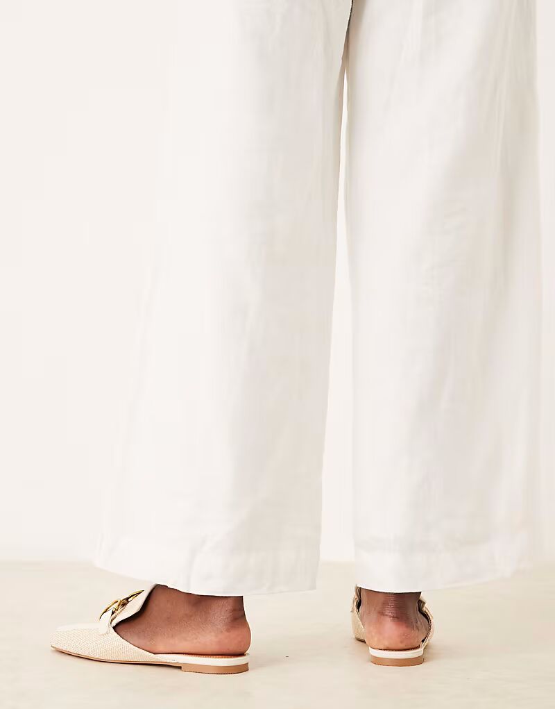 Широкие мозаичные мюли ASOS DESIGN на плоской подошве из натуральной ткани ASOS DESIGN Wide Fit — фото 2