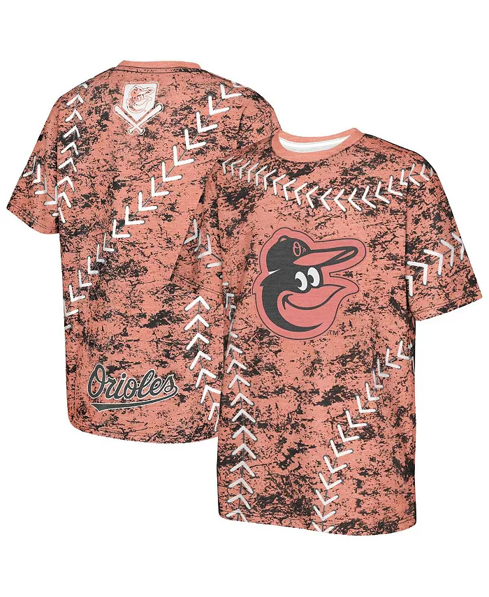 

Футболка с принтом Baltimore Orioles для мальчиков и девочек, оранжевая, модель Slide Score Bold Outerstuff