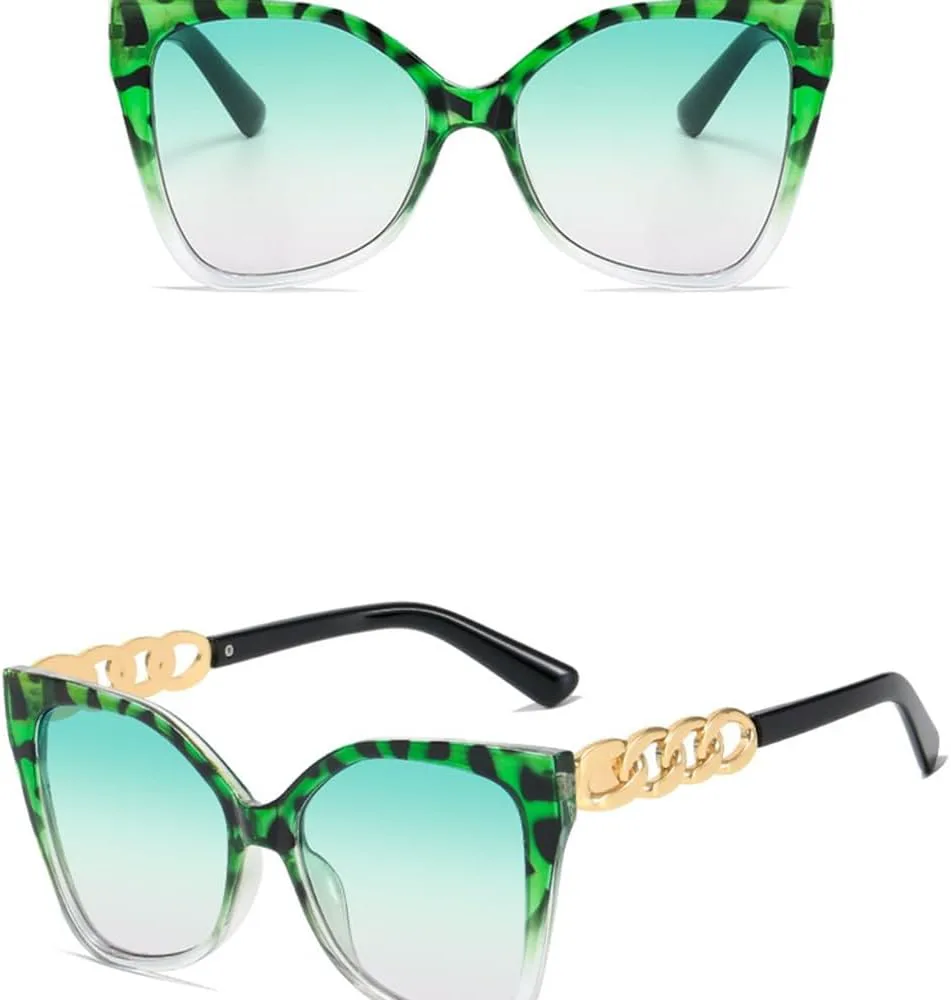 

Винтажные солнцезащитные очки «кошачий глаз» для женщин, градиентная оправа, роскошные солнцезащитные очки с защитой от УФ-излучения UV400 HVTVTLA, Leopard