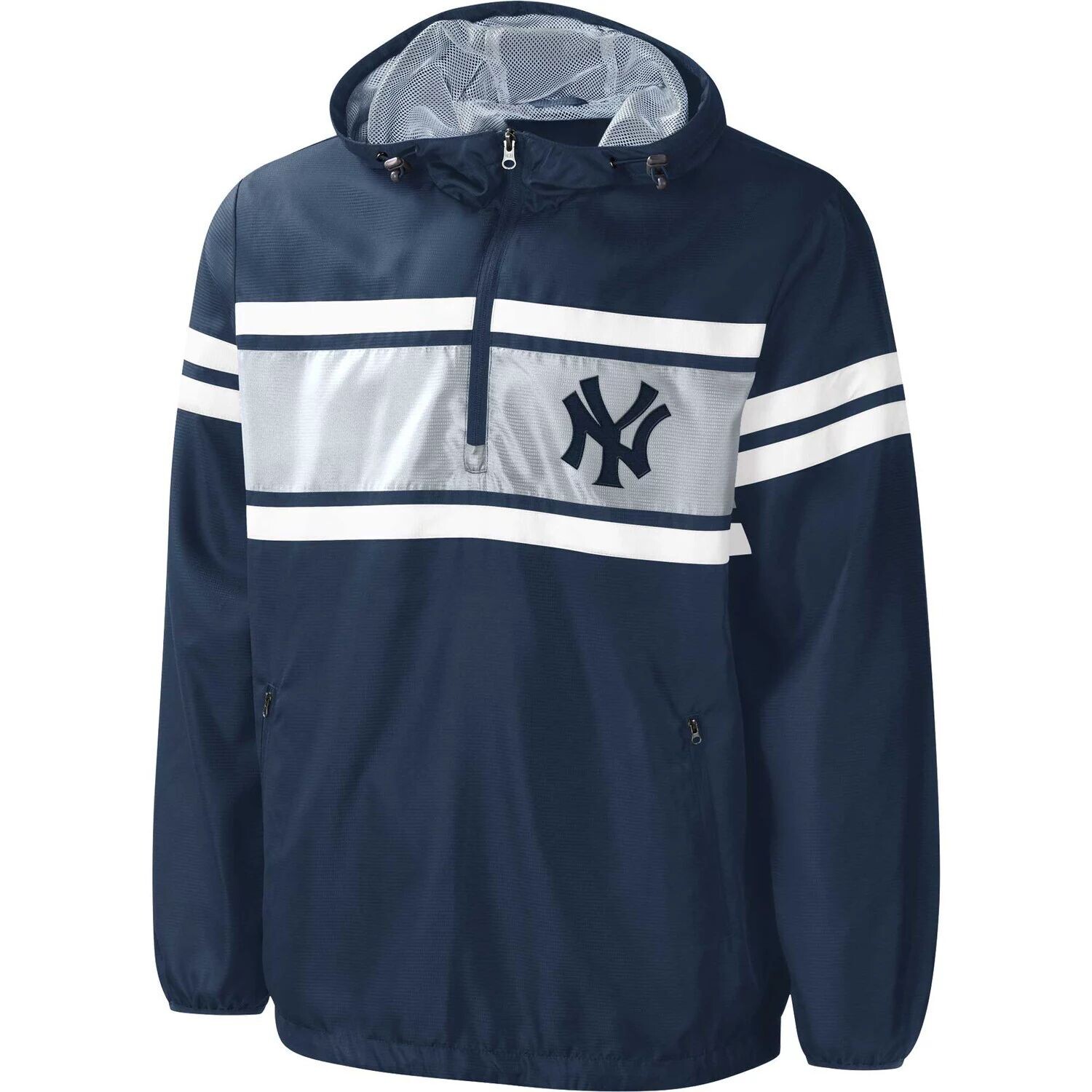 

Мужская спортивная ветровка с молнией до половины от Carl Banks Navy New York Yankees Game Score G-III