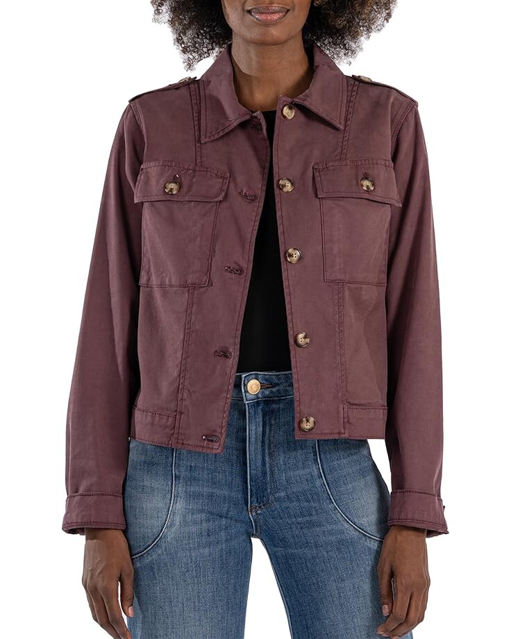 

Куртка KUT from the Kloth Rosalyn Flap Pockets Trucker Jacket, цвет Amethyst