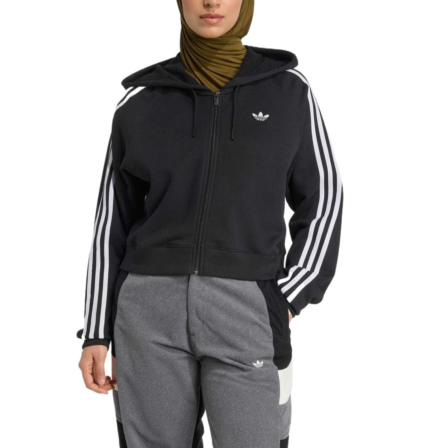 Adicolor худи женское Adidas Originals, белый — фото 3