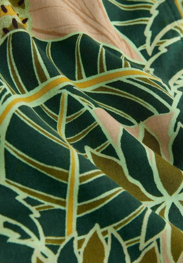 Брюки прямого кроя, зауженные книзу. Next, Green Yellow Palm Print — фото 3
