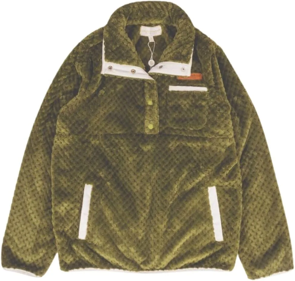 

Simply Southern Simply Soft пуловер с кнопками, стеганый флис, Olive