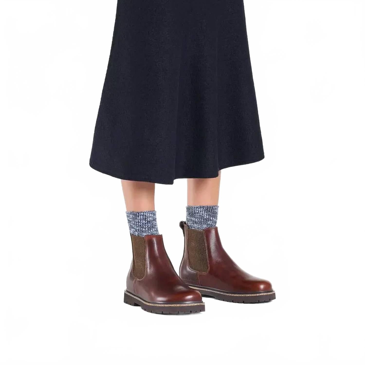 Женские ботинки челси Birkenstock Highwood из гладкой кожи, шоколадный