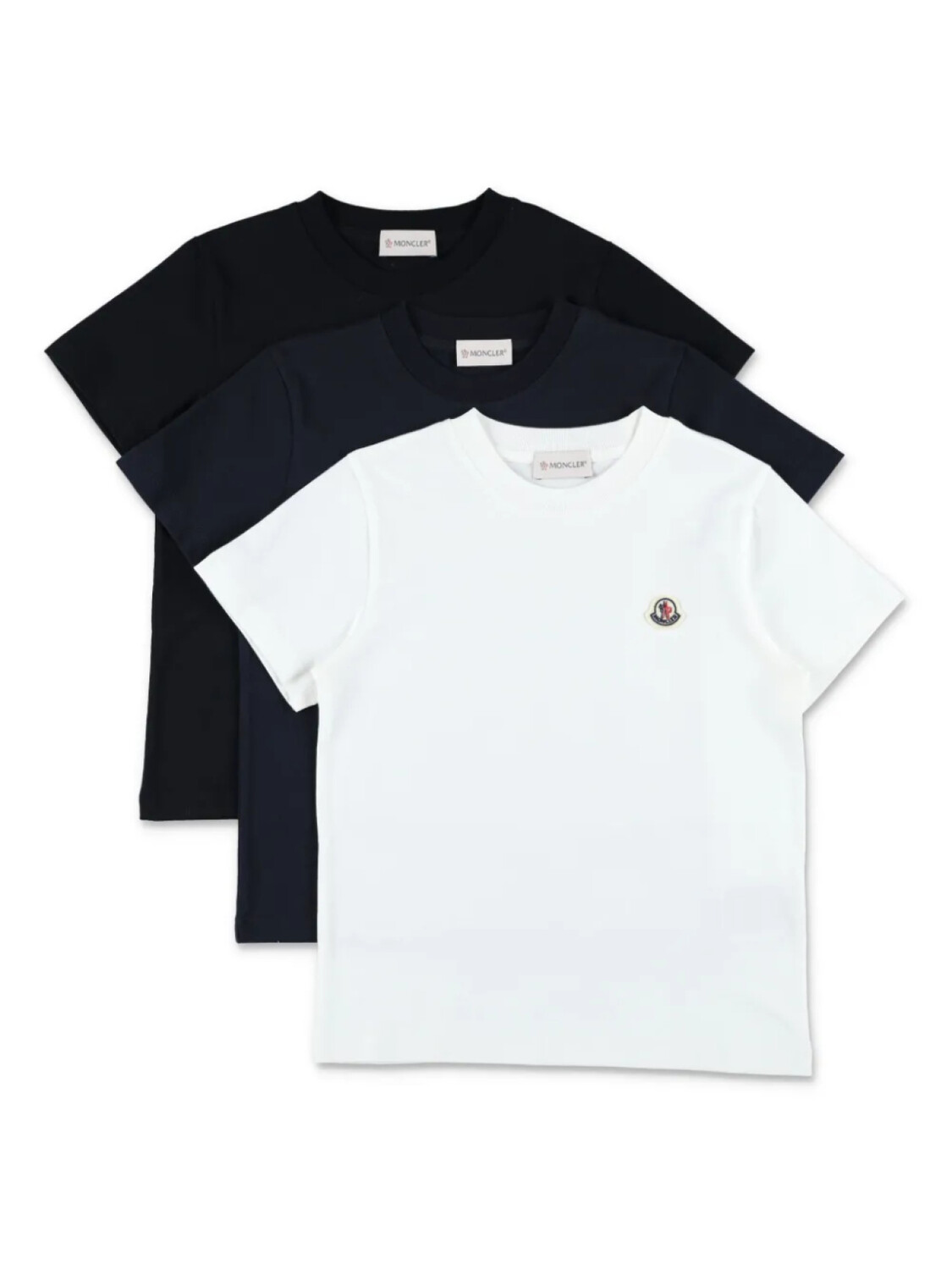 

Футболка с нашивкой-логотипом Moncler Enfant (упаковка из трех штук), черный