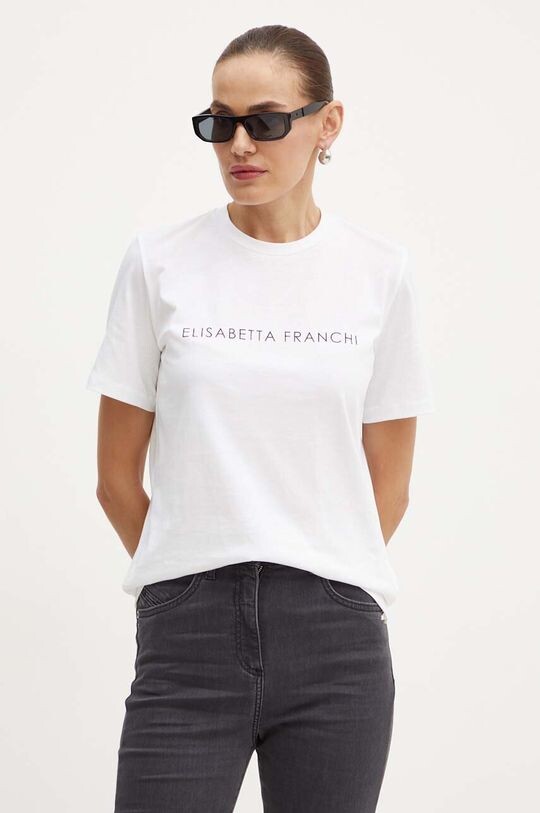 

Хлопковая футболка Elisabetta Franchi, белый