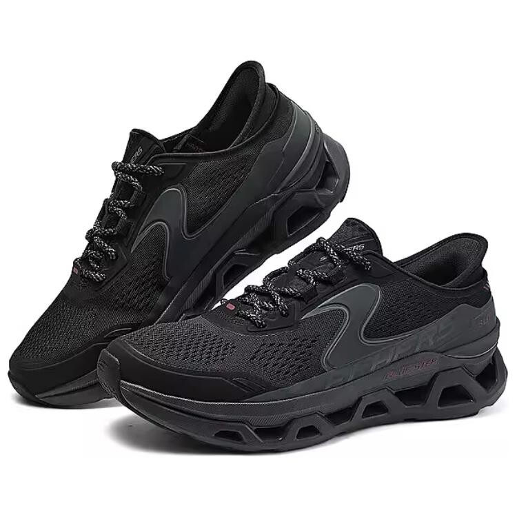 Спортивные кроссовки мужские с низким верхом черные/угольные Skechers — фото 3