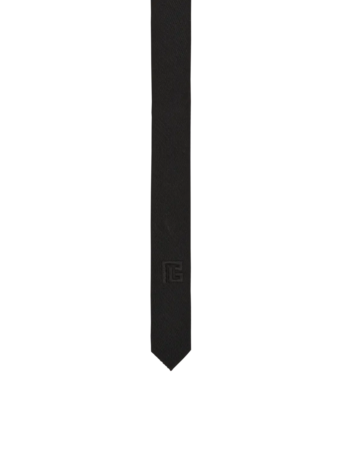 

Узкий шерстяной галстук с вышивкой PB Balmain, черный