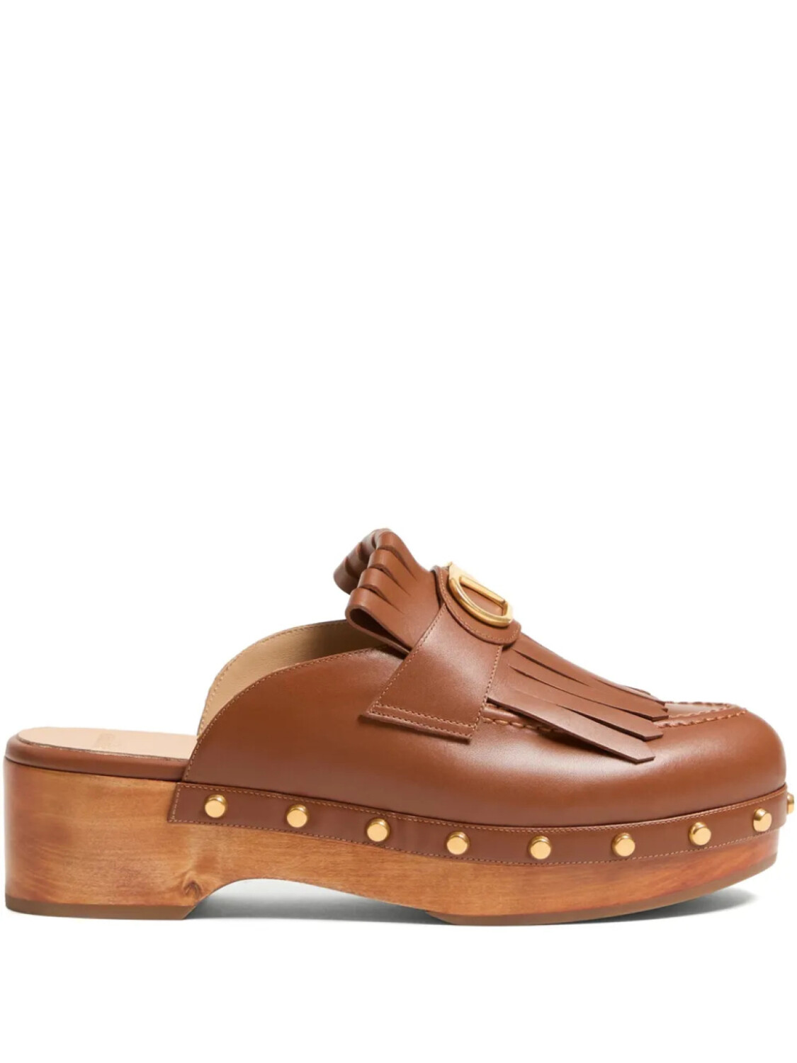 Кожаные мюли Valentino Garavani VLogo Signature с пяткой на пятке, коричневый