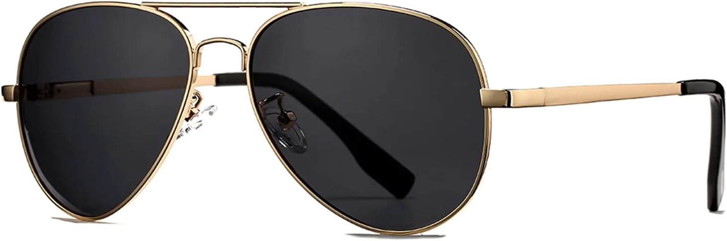 

Солнцезащитные очки-авиаторы PORADAY маленького размера, поляризованные, для подростков, металлическая оправа, линзы с защитой UV400, 52 мм, A2 Gold Frame/Grey