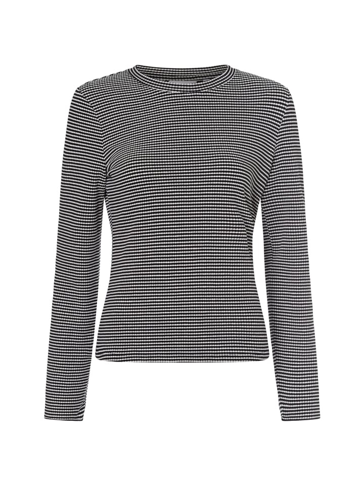 

Футболка comma Langarmshirt, цвет schwarz weiß