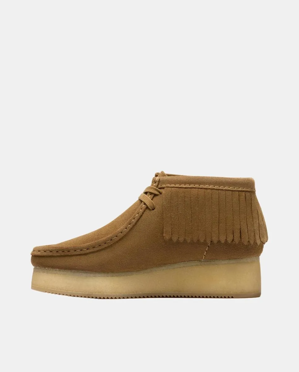 Женские ботинки WBWedge с бахромой из замши на резиновой подошве Clarks, светло-коричневый — фото 3