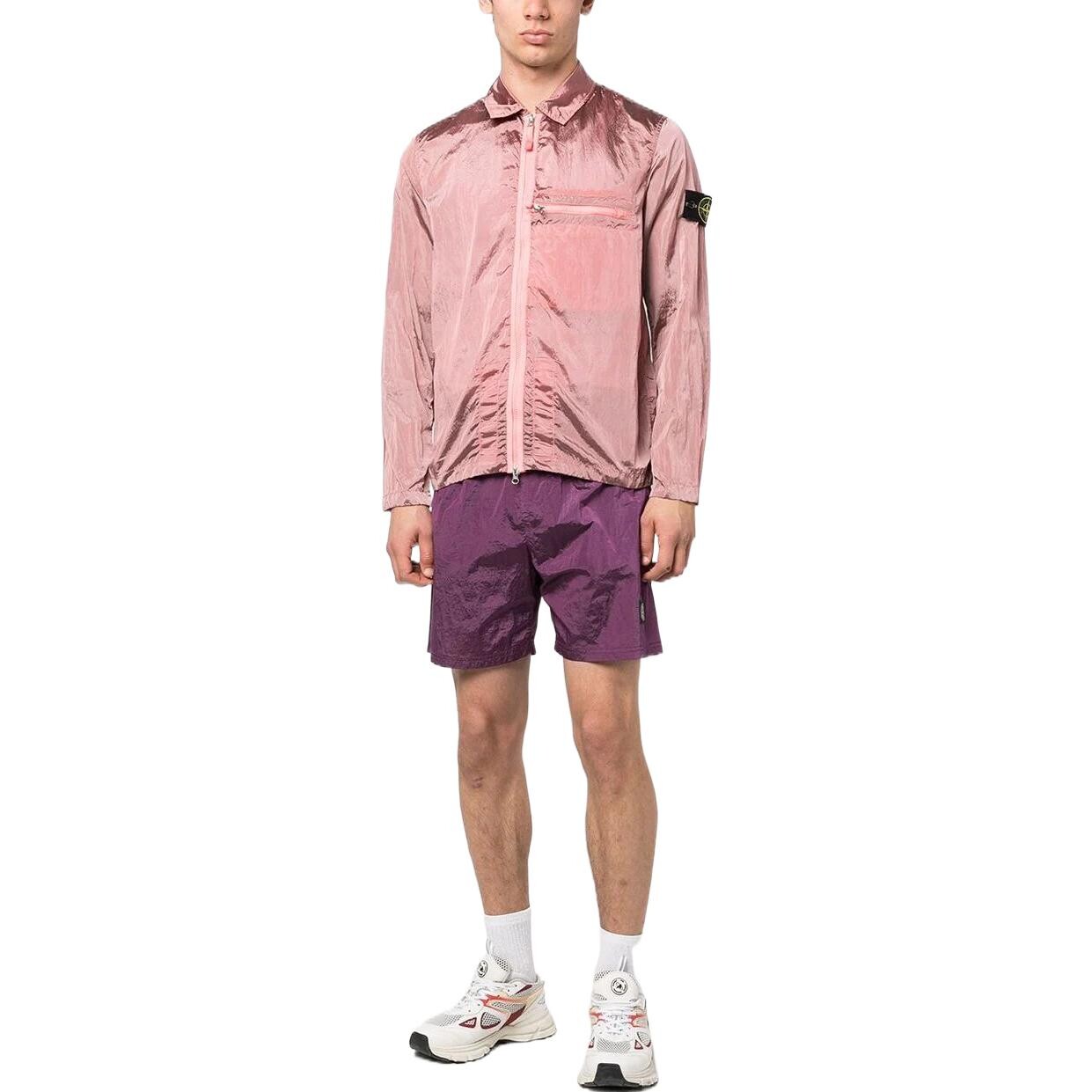 SS23 Нейлоновая куртка Meta Мужская розовая Stone Island, розовый — фото 2