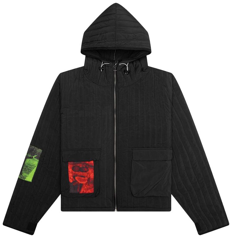 

Худи Jungles Patches Quilted Zip Hoodie 'Black', черный