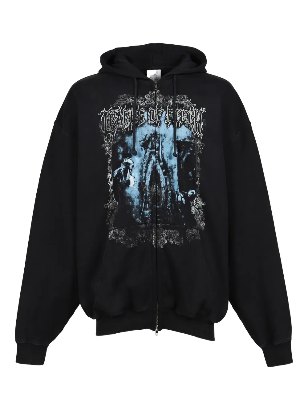 

Худи на молнии с графическим принтом VETEMENTS, черный