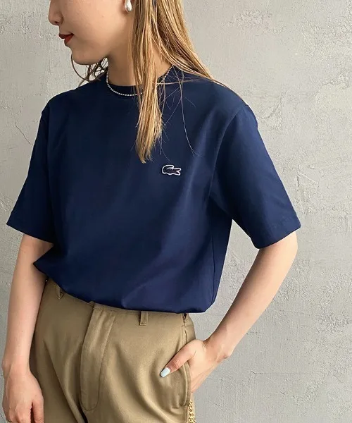 Мужская футболка LACOSTE с логотипом, тёмно-синяя