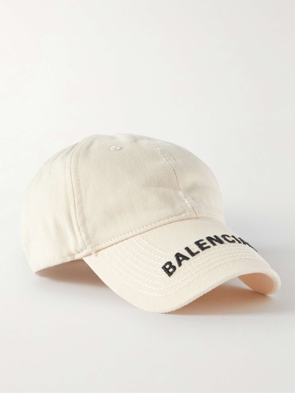 

Бейсболка из рваного хлопкового твила с вышитым логотипом BALENCIAGA, белый