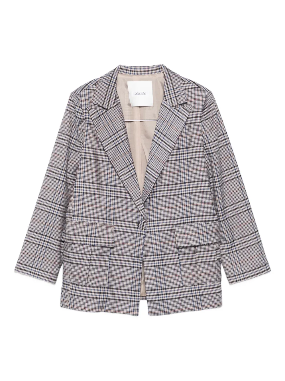 

Пиджак в клетку с карманами Miss Grant Kids, серый