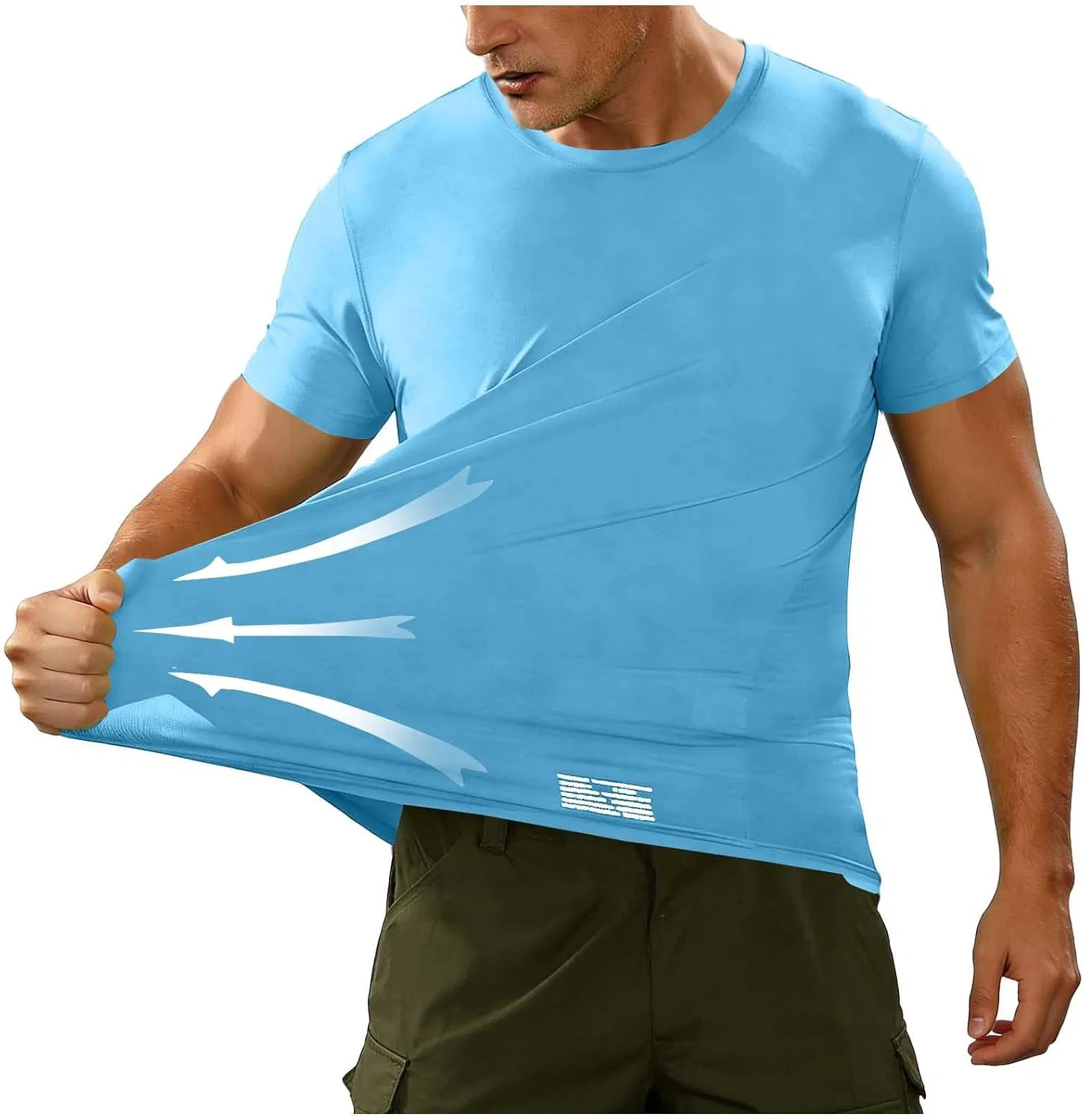 Футболка спортивная, быстросохнущая, Light Blue, размеры S-4XL