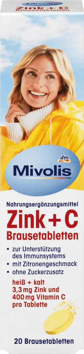 

Таблетки шипучие Цинк+С 20 шт. по 82 г. Mivolis