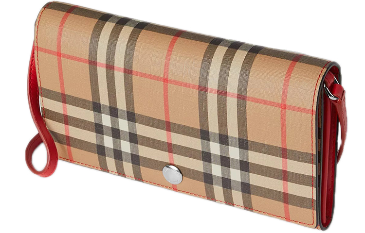 Burberry Винтажный холщовый кошелек с кожаными вставками Женская сумка через плечо кроссбоди Женская сумка на плечо — фото 4