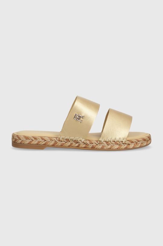 

Кожаные шлепанцы TH GOLD FLAT ESPADRILLE SANDAL Tommy Hilfiger, золото