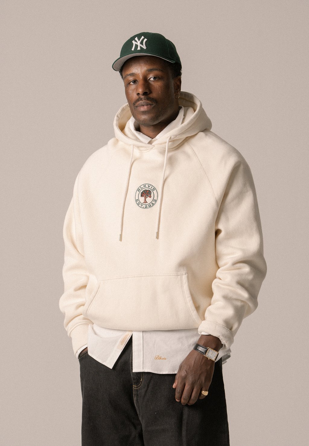 

Толстовка SOURCE RAGLAN HOODIE UNISEX - Hoodie BLKVIS, кремовый