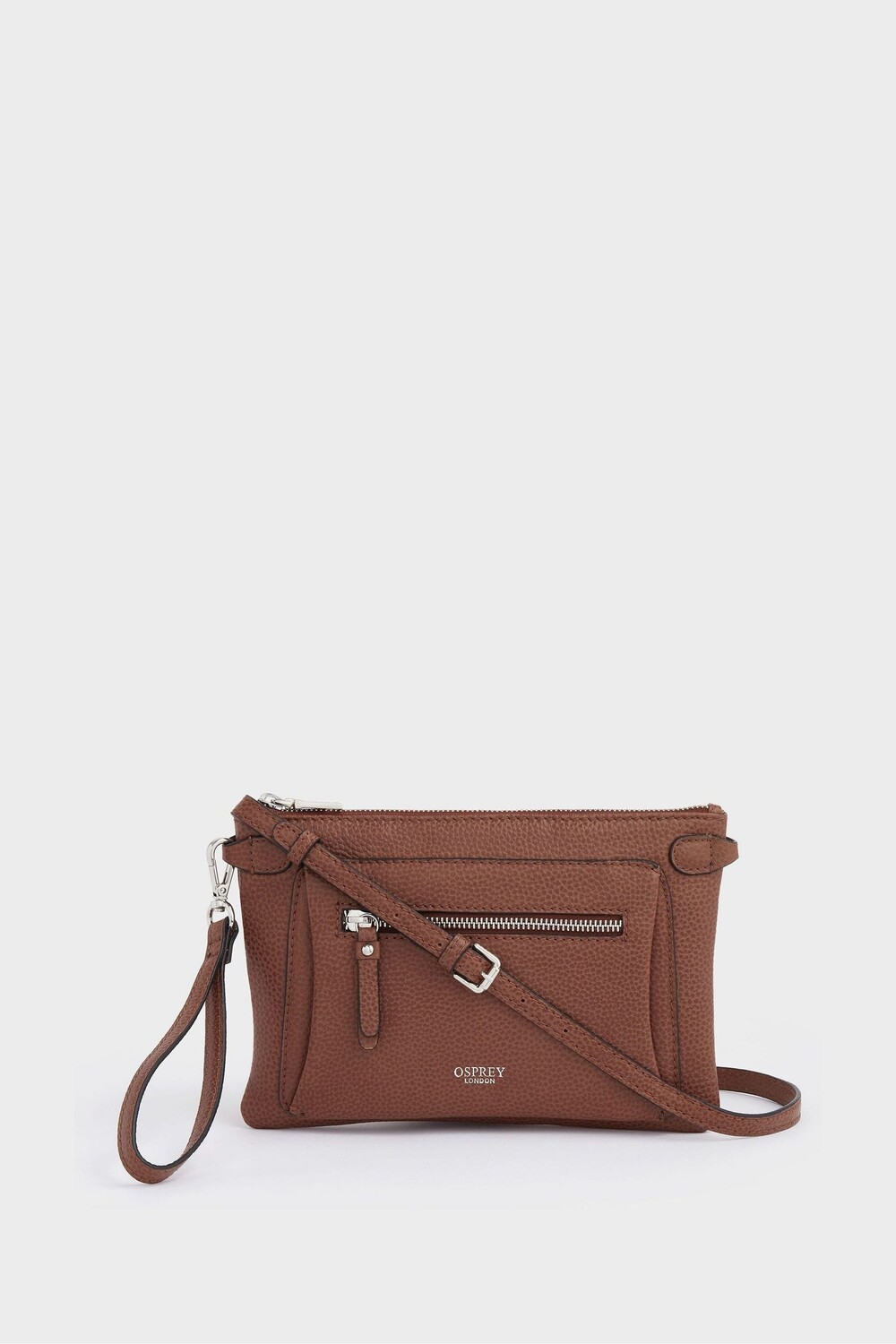 

Кошелек из рубиновой кожи на длинном ремешке Osprey London, коричневый