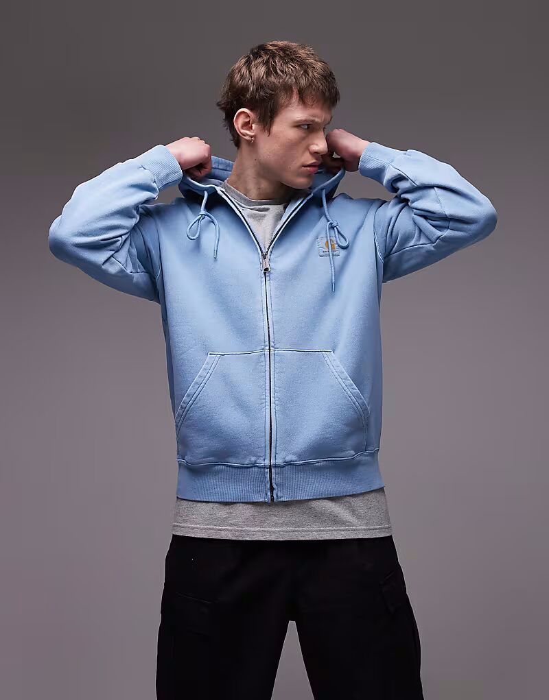 

Толстовка Carhartt WIP Nelson с застежкой-молнией светло-синего цвета