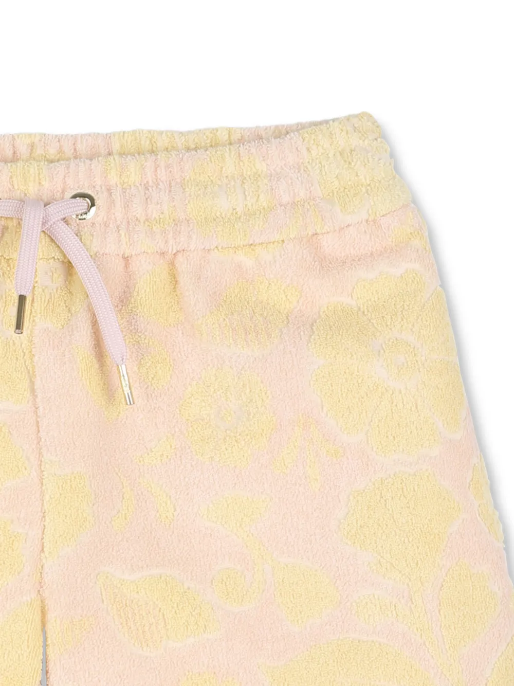 Шорты с кулиской и цветочным принтом Chloé Kids, желтый — фото 3