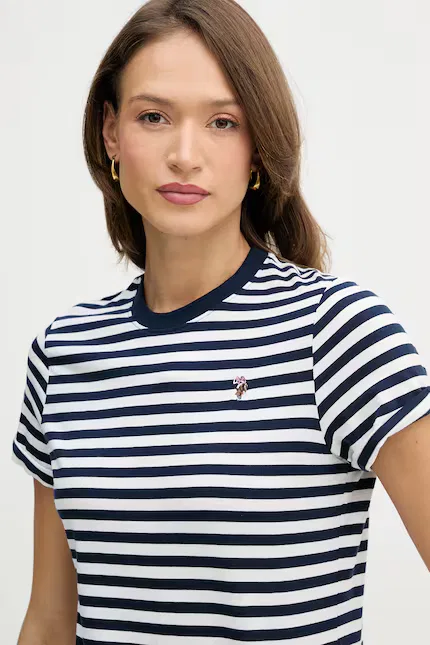 Футболка с полосками STRIPE CREW NECK U.S. Polo Assn., синий — фото 4