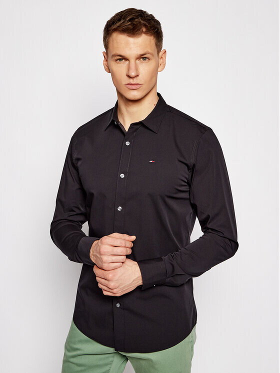 

Рубашка узкого кроя Tommy Jeans, черный