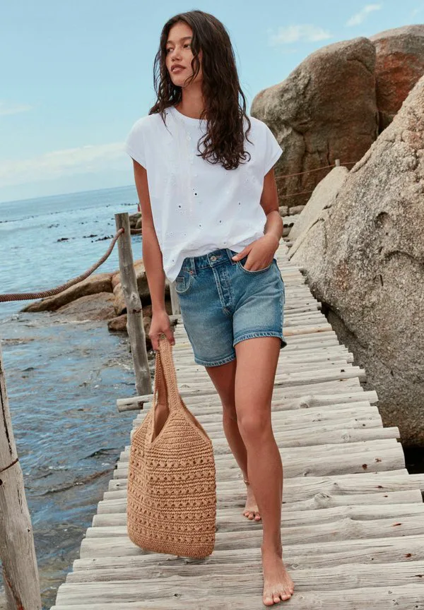 Длинные классические джинсовые шорты Next, Denim Dark Blue