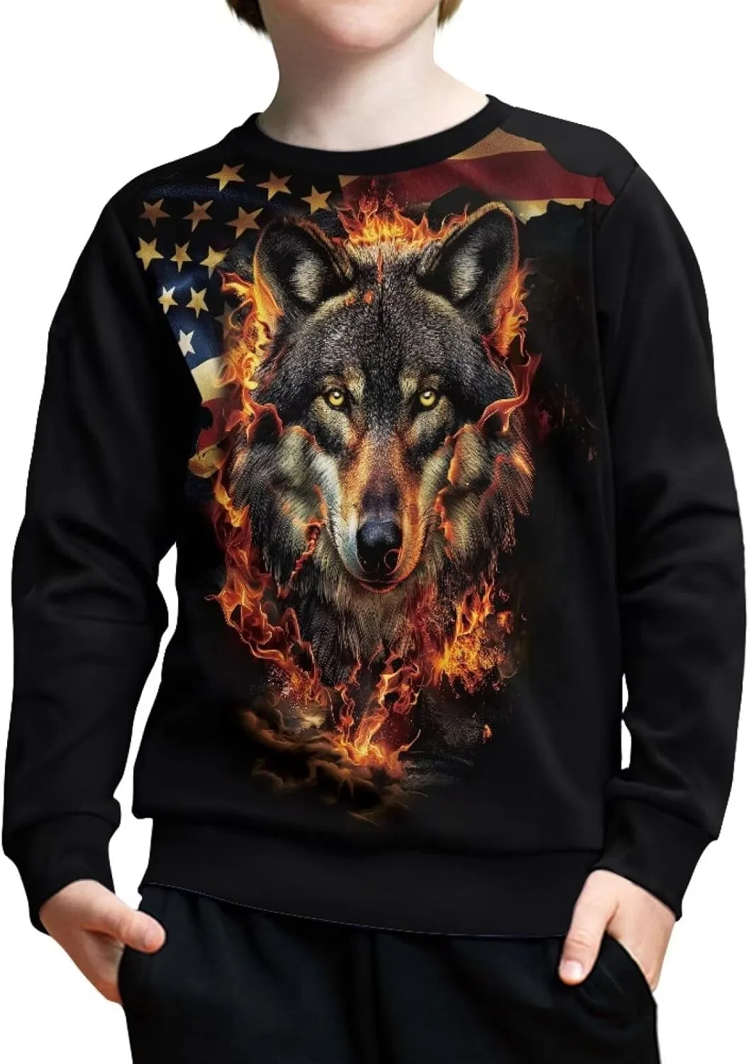 Детский свитшот ZPINXIGN, цвет Wolf Flame