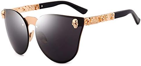 

Винтажные солнцезащитные очки для женщин и мужчин, металлический череп, розовое золото, стильные солнцезащитные очки для женщин с защитой от УФ-излучения UV400 MTZJH, 3