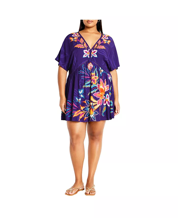 

Пляжный кафтан Plus Size Island Breeze CITY CHIC, красный