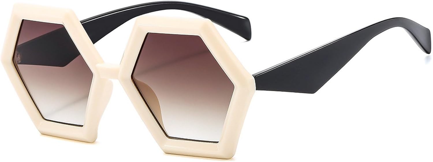 

Солнцезащитные очки COTIA в стиле ретро: многоугольные и шестиугольные, женские, с градиентным переходом цвета, квадратные, модные мужские, двухцветные, трендовые, Beige