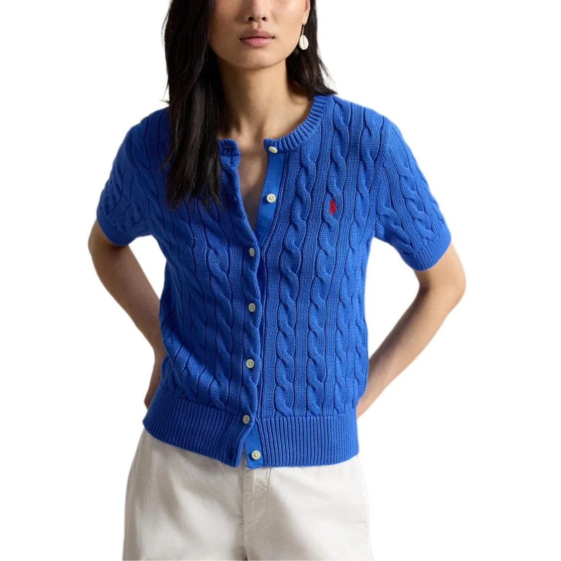 Женский трикотажный свитер slim fit SS26 Polo Ralph Lauren, Blue — фото 3