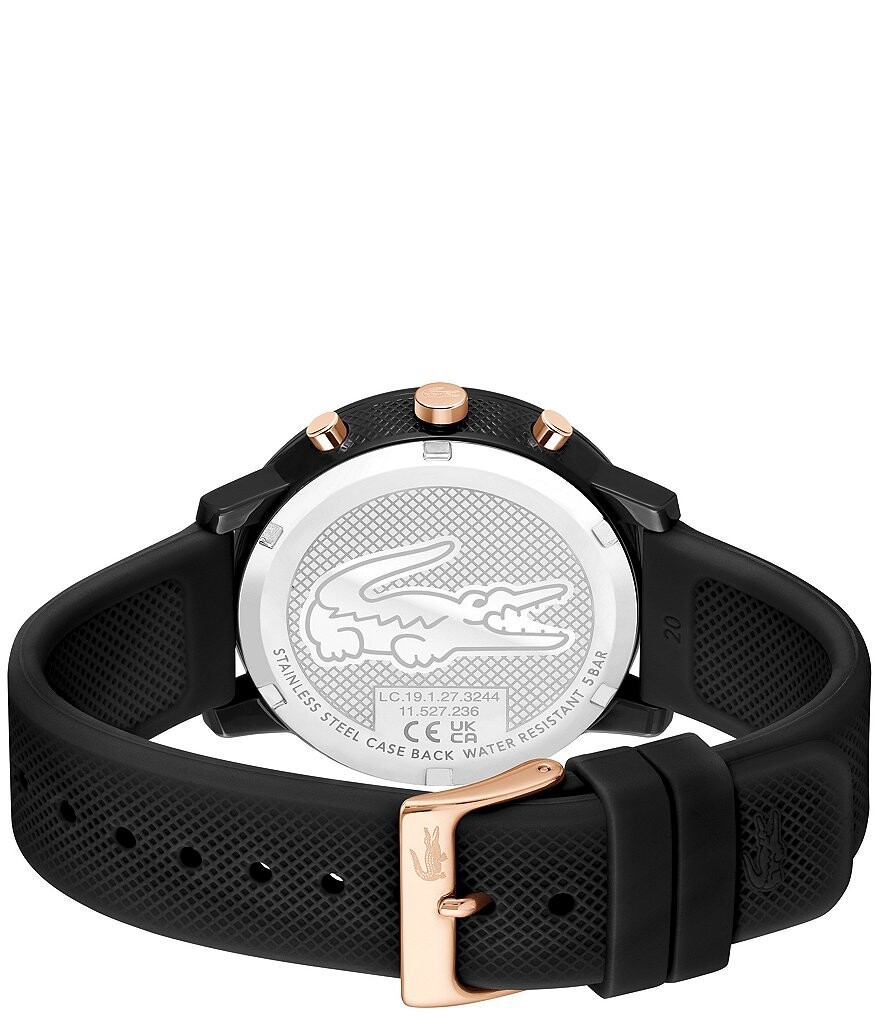 

Lacoste Мужские L 12.12. Часы с хронографом на черном силиконовом ремешке, черный
