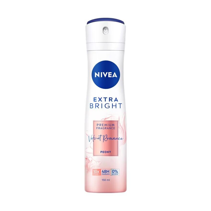 

Nivea Extra Bright Premium Fragrance Velvet Romance Peony Spray 150 мл, Pink